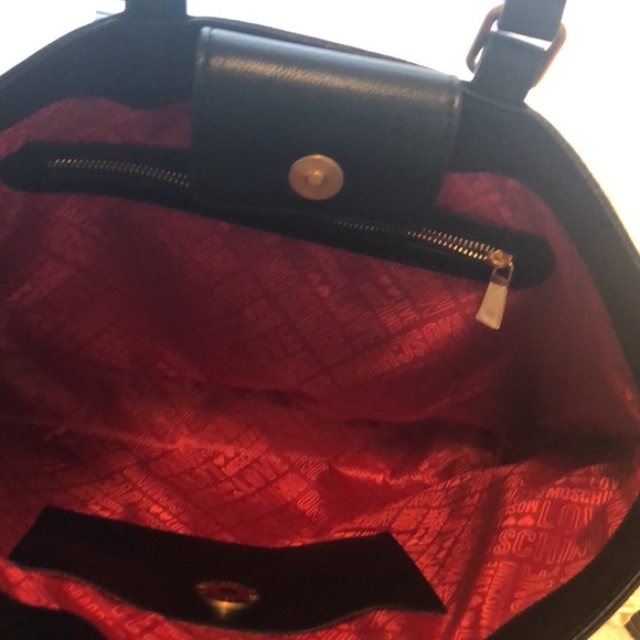 LoveMoschino Black Handbag with Gold Accents - Picture 3 of 6